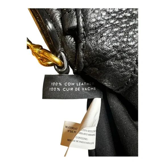 Marc Jacobs Natasha Crossbody Black Leather Gold Accents Purse Shoulder Bag - Picture 12 of 16